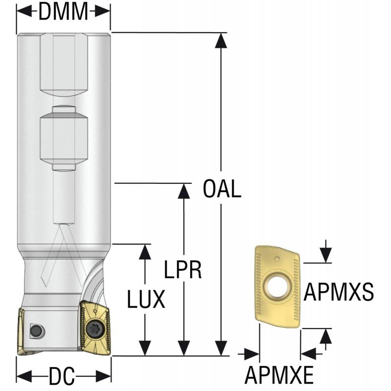R217.69-3232.3-XO16-2A Fréza (těleso) Turbo pro rohové frézování  • Vtools.cz