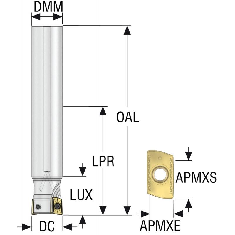 R217.69-2525.0-XO16-2A Fréza (těleso) Turbo pro rohové frézování  • Vtools.cz