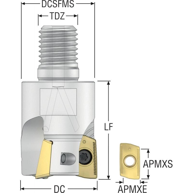 R217.69-1632.RE-XO16-2A Fréza (těleso) Turbo pro rohové frézování  • Vtools.cz