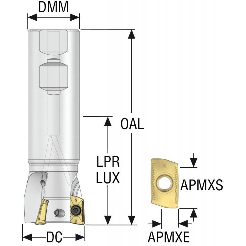 R217.69-01.50-3-XO16-3A Fréza (těleso) Turbo pro rohové frézování  • Vtools.cz