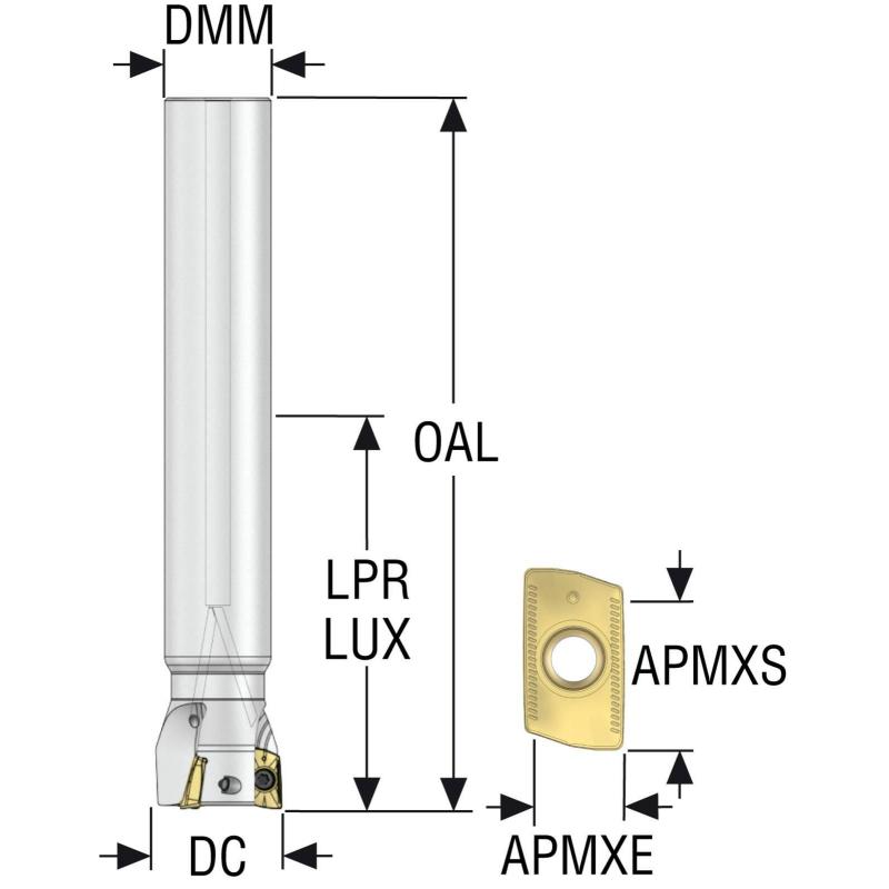 R217.69-01.50-0-XO16-3A Fréza (těleso) Turbo pro rohové frézování  • Vtools.cz