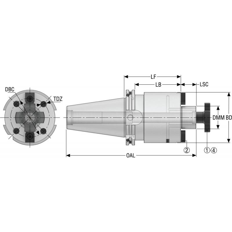 DIN40ADB-SM40-050-L1 EPB upínač Monobloc, SA  • Vtools.cz