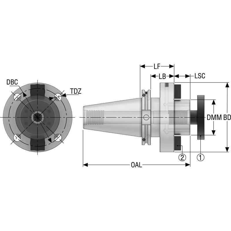 DIN50ADB-SM40-160-L1 EPB upínač Monobloc, SA  • Vtools.cz