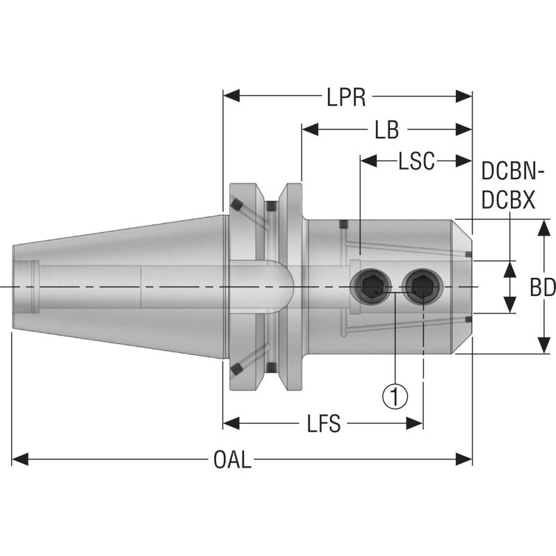 BT50TFADB-EM32-105-L1 Upínač Taper Face (s dvojitým kontaktem) • Vtools.cz