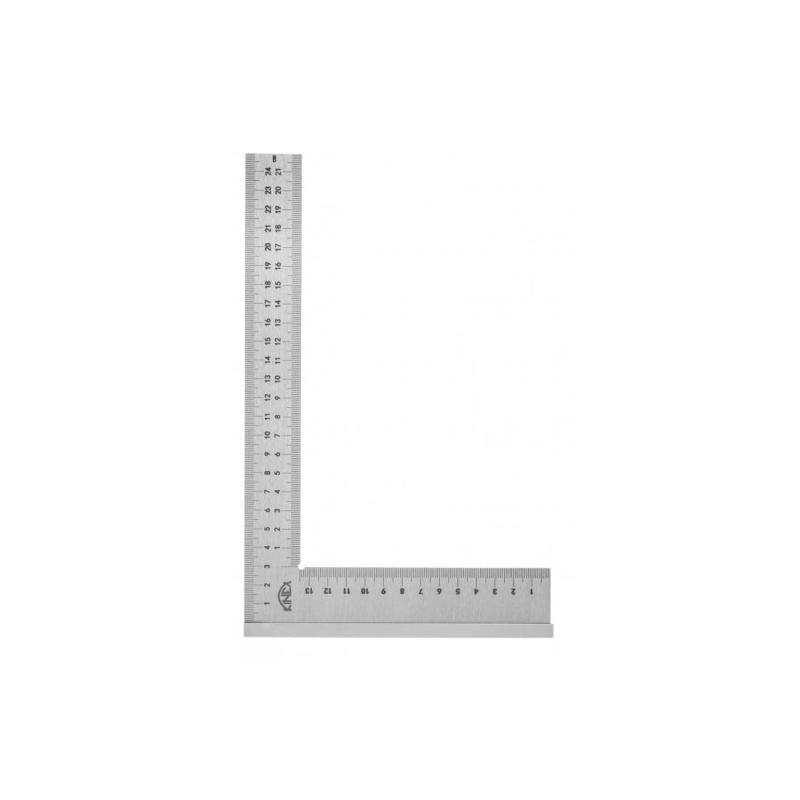 Úhelník s mm stupnicí přesný příložný KINEX 250x160 mm, tř.př. 2, "Bu", ČSN 25 5103
