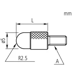 Vypouklý dotek, M 2,5x0,45