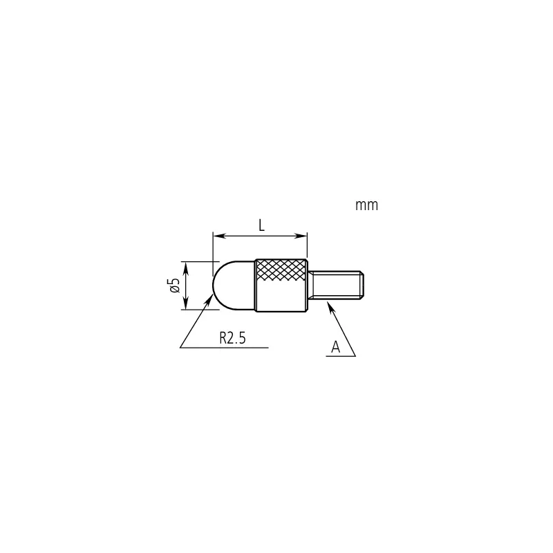 Vypouklý dotek, M 2,5x0,45