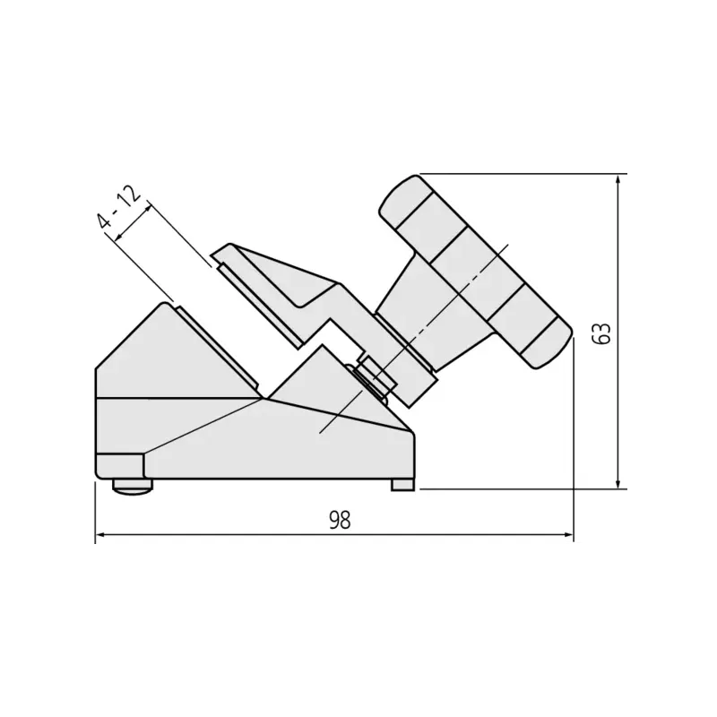 Držák pro třmenový mikrometr, provedení s úhlem 45°