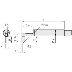 Snímací dotek pro hluboké drážky (2 µm/60°/0,75 mN)