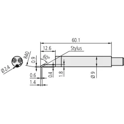 Snímací dotek pro ozubená kola (5 µm/90°/4 mN)