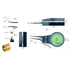 Úchylkoměr s měřicími rameny "DIGI TEST" s výstupem dat