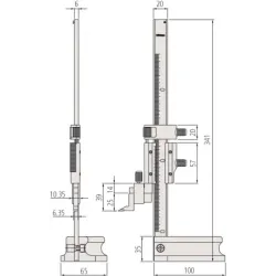 Výškoměr a orýsovací přístroj s noniem