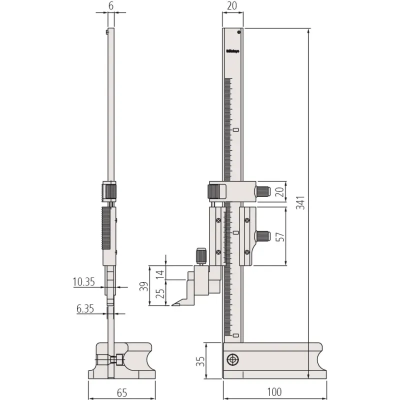 Výškoměr a orýsovací přístroj s noniem