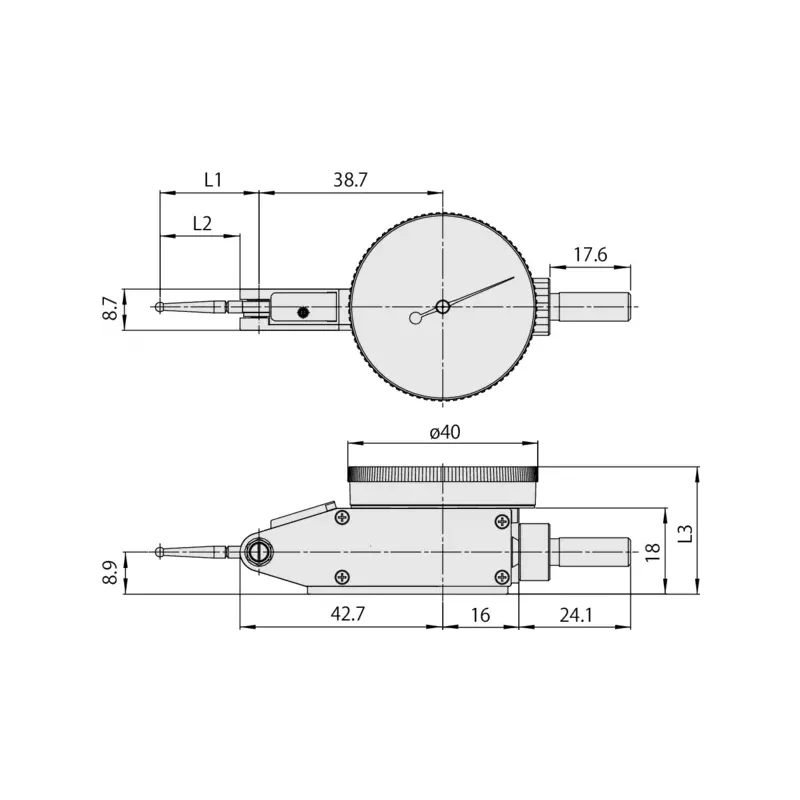 Dial Test Indicator, Horizontal Type