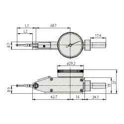 Dial Test Indicator, Horizontal, Compact