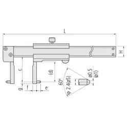Posuvná měřítka se špičatými čelistmi a noniem