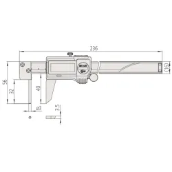 Digitální ABS posuvná měřítka na měření tlouštěk stěn trubek