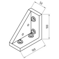 Angle 100/100 f. right-angled connection