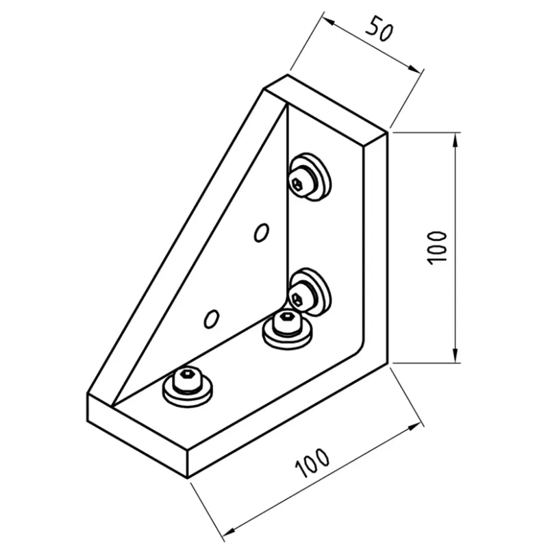 Angle 100/100 f. right-angled connection