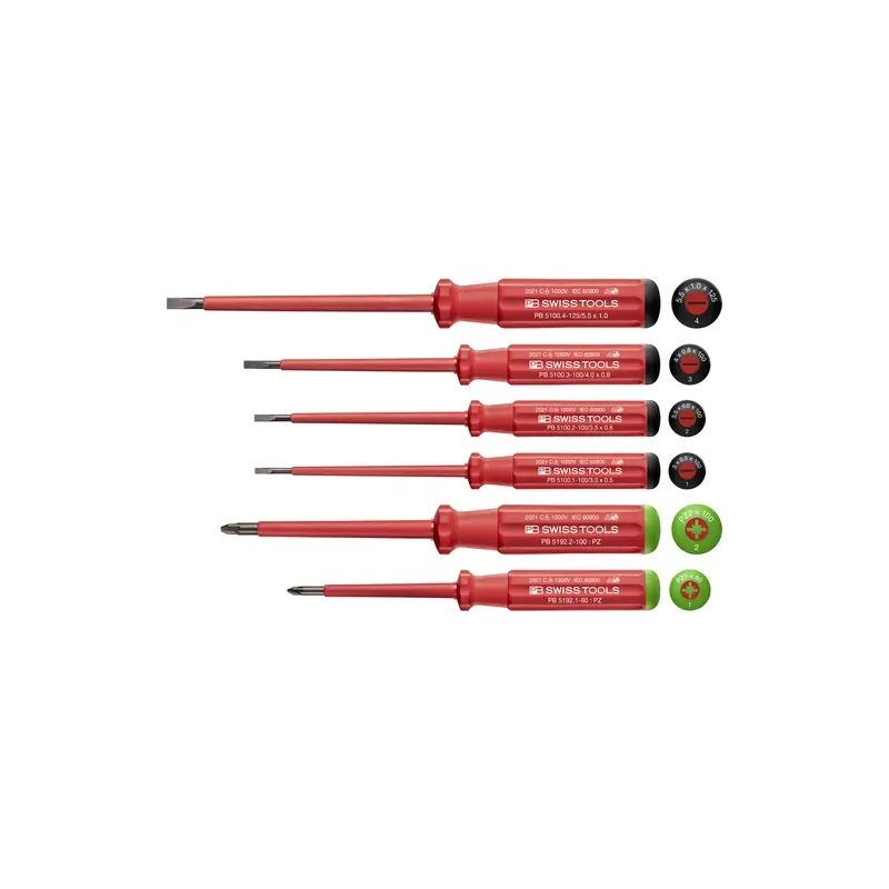 Sada šroubováků PB Swiss Tools VDE 6 kusů plochý/PZ, v krabici • Vtools.cz