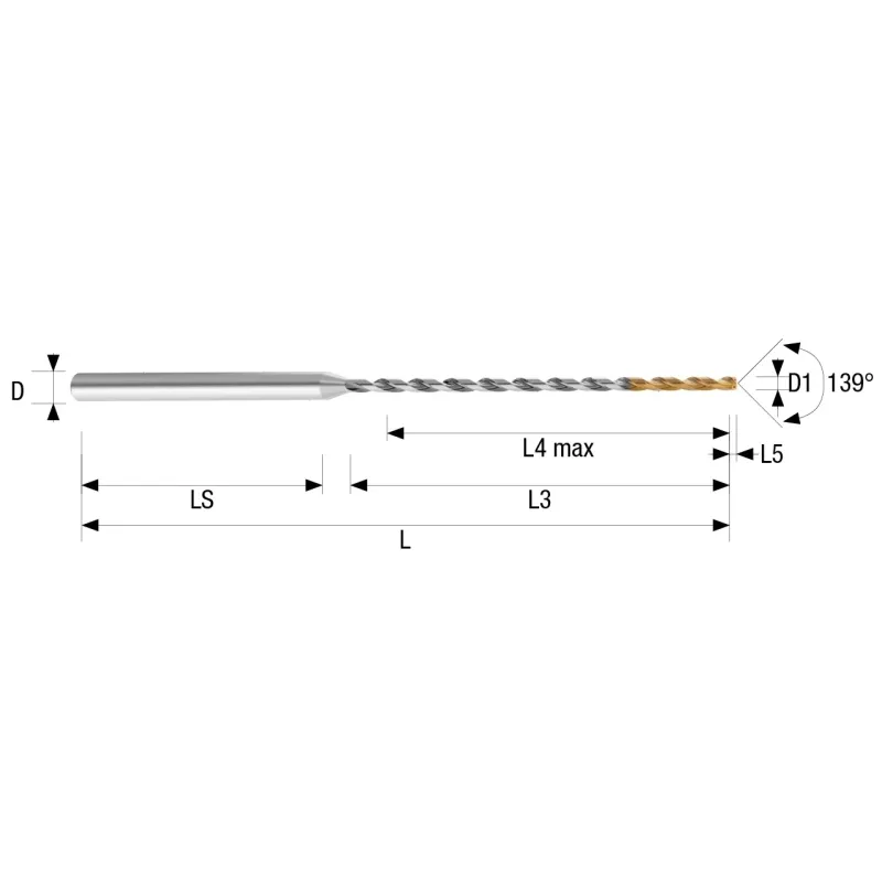 KenDrill Micro VHM-TiN 30xD IK Uni - Vysoká kvalita