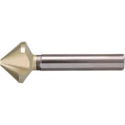 Záhlubník kuželový nerovnom, 3-břitý, 90°, HSS, ZrN, 3-hranná stopka, BECK