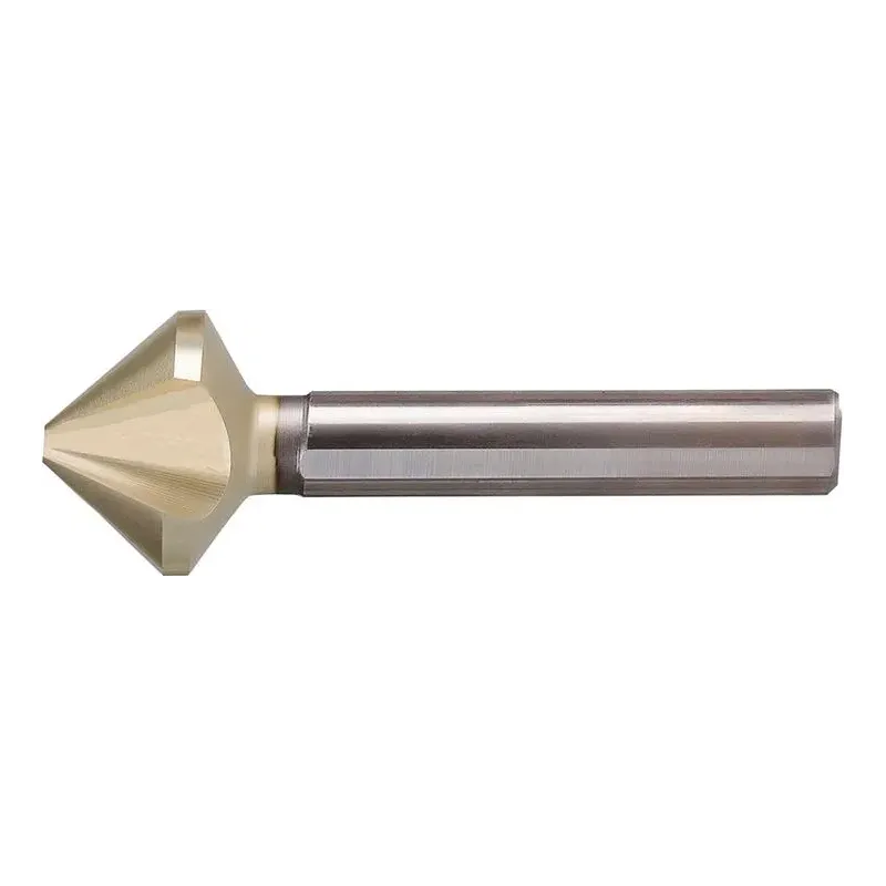 Záhlubník kuželový nerovnom, 3-břitý, 90°, HSS, ZrN, 3-hranná stopka, BECK