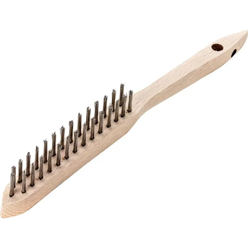 Ruční drátěný kartáč ocelový, hladký 0,35 mm, Lessmann 100