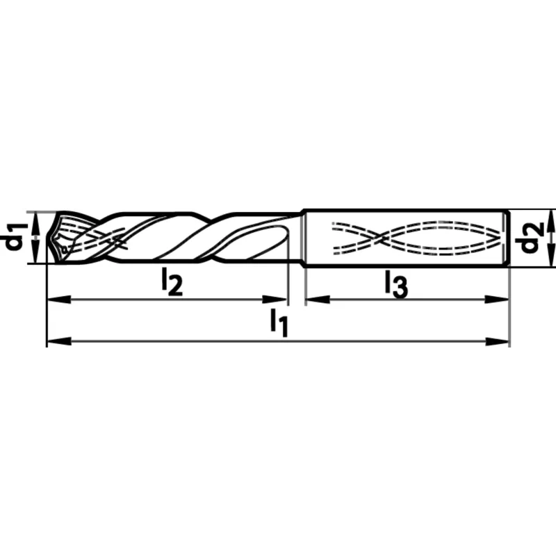 Vrták spirálový, tvrdokov, stopka HA, 5xD, bez vnitř. chlazení, nanoFIRE, Gühring 5515