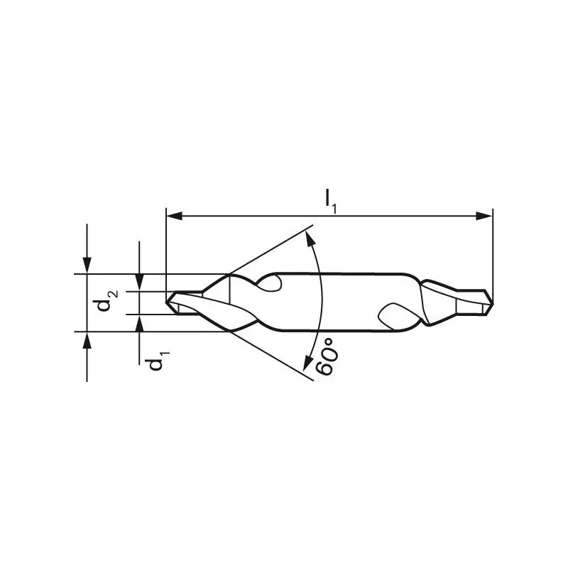 Středicí vrták, HSS, dlouhý, výbrus 60°, Gühring 280