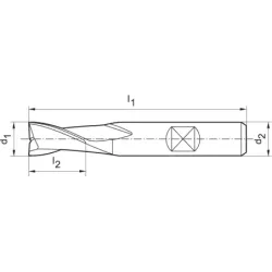 Fréza monolitní, drážkovací 2z, HSS-Co8, D327D, M42, Fire, Gühring