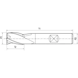 Fréza monolitní, drážkovací 3z, HSS-Co8, D327D, M42, Fire, Gühring