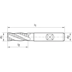 Fréza monolitní, hrubovací, 4z, HSSE-PM, D844K, NRf, Fire, Gühring