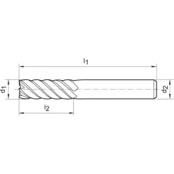 Fréza monolitní, vícezubá, tvrdokov, SL 6527, Fire, Gühring 5745