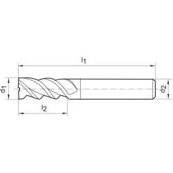 Fréza monolitní tvrdokovová WM, HA, Z 3, Gühring 3472