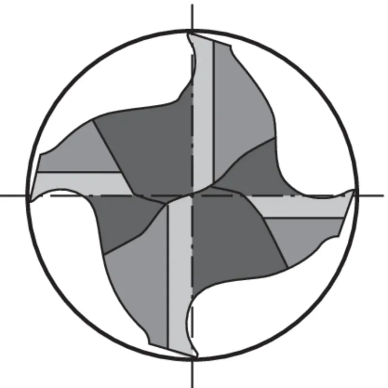 Fréza monolitní tvrdokovová Fire 6527L, Z 4, INOX, Gühring 3800
