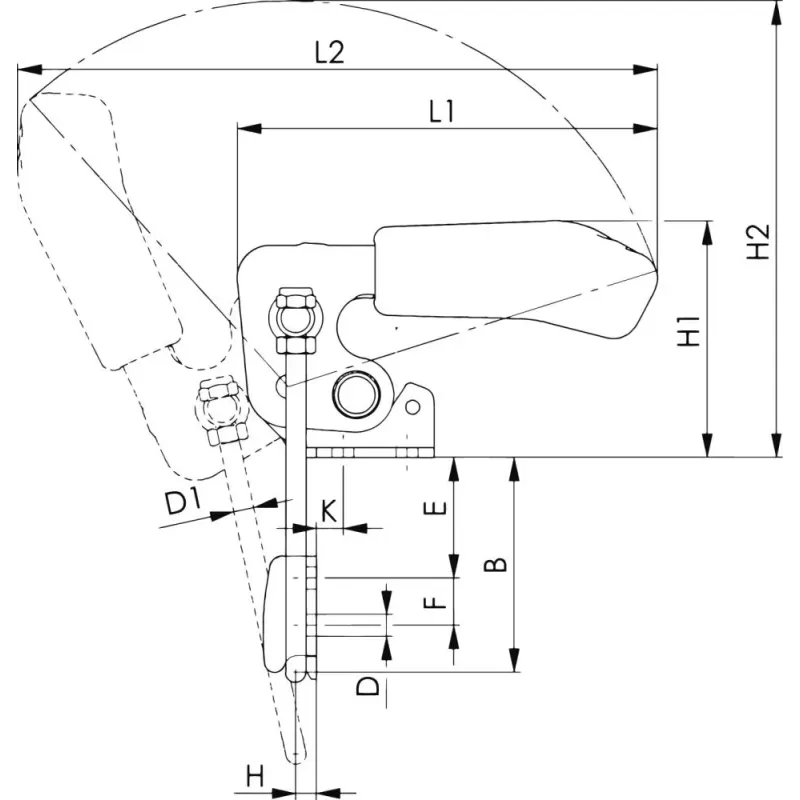 Tahová upínka s vertikálním uzávěrem, AMF 6848V