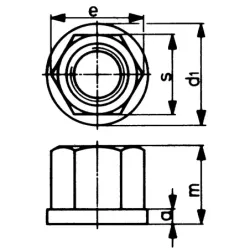 Matice šestihranná, s nákružkem, D6331, kovaná, AMF